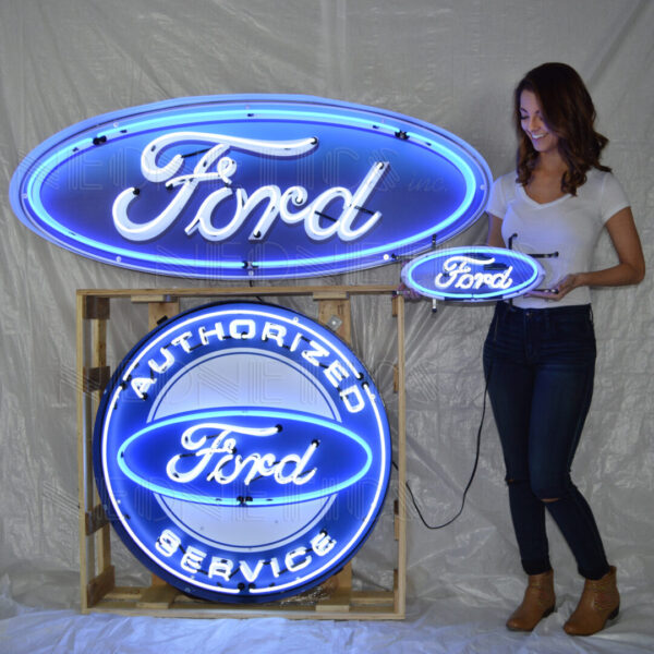 5 FOOT FORD OVAL NEON SIGN IN STEEL CAN - 9FORDC - Image 2