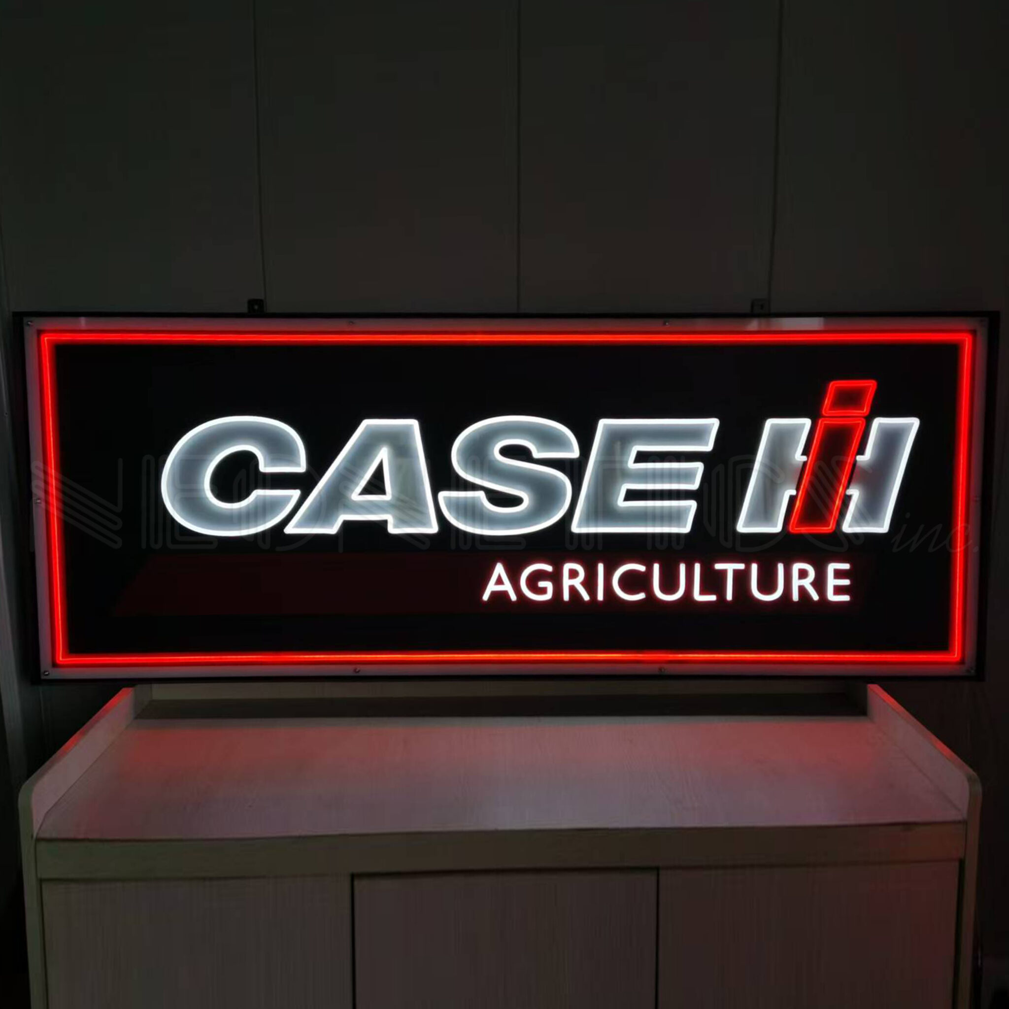 CASE IH AGRICULTURE LED FLEX-NEON SIGN IN STEEL CAN - 29CASEIH - Neonetics