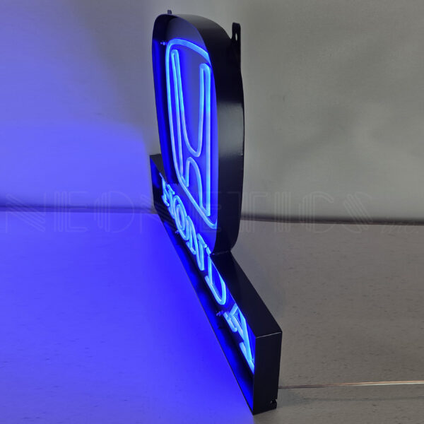 HONDA BLUE H LOGO LED FLEX-NEON SIGN IN STEEL CAN - 25HLOGO - Image 2