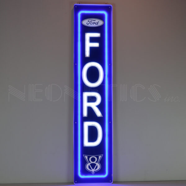 FORD VERTICAL LED FLEX-NEON SIGN IN STEEL CAN - 29VTFRD