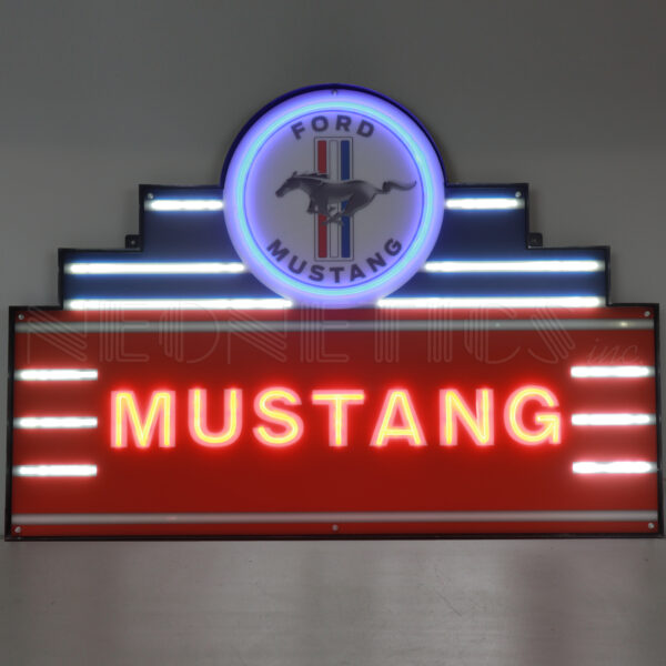 ART DECO MARQUEE MUSTANG LED FLEX-NEON SIGN IN STEEL CAN - 29ADMUS