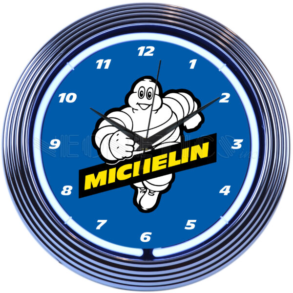 AUTO - MICHELIN BLUE NEON CLOCK - 8MCHBL