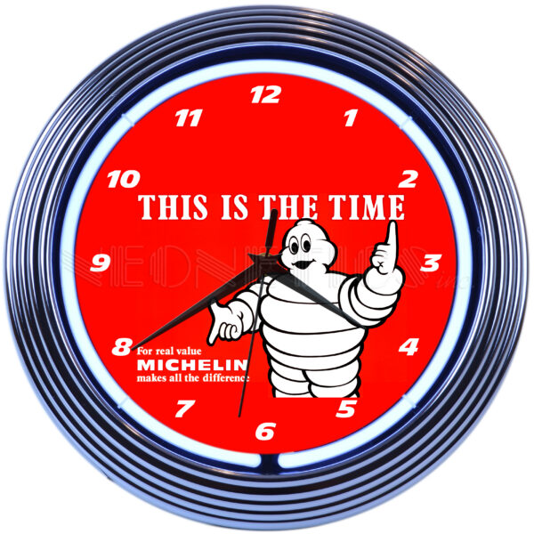 AUTO - MICHELIN RED NEON CLOCK - 8MCHRD